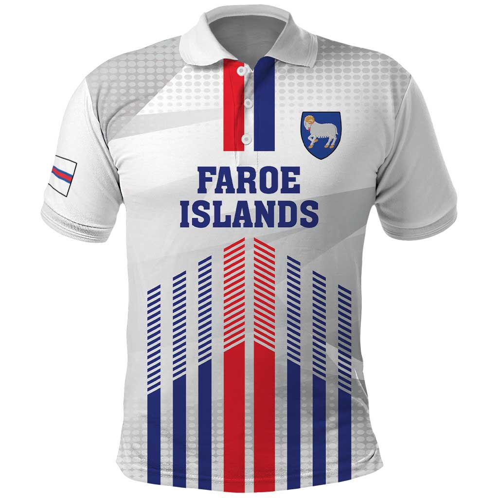 Custom Faroe Islands Football Polo Shirt Go Champion White Version LT18