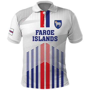 Custom Faroe Islands Football Polo Shirt Go Champion White Version LT18