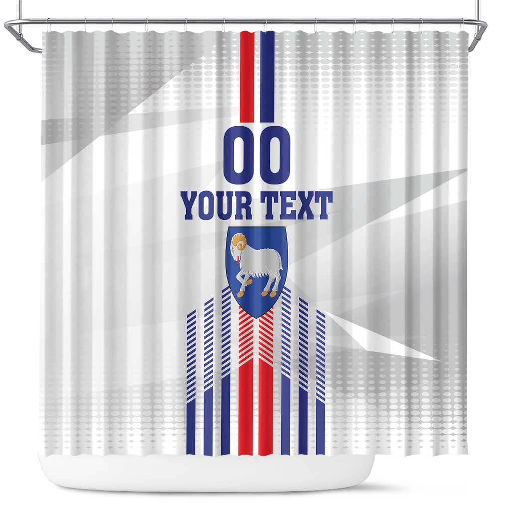 Custom Faroe Islands Football Shower Curtain Go Champion White Version LT18