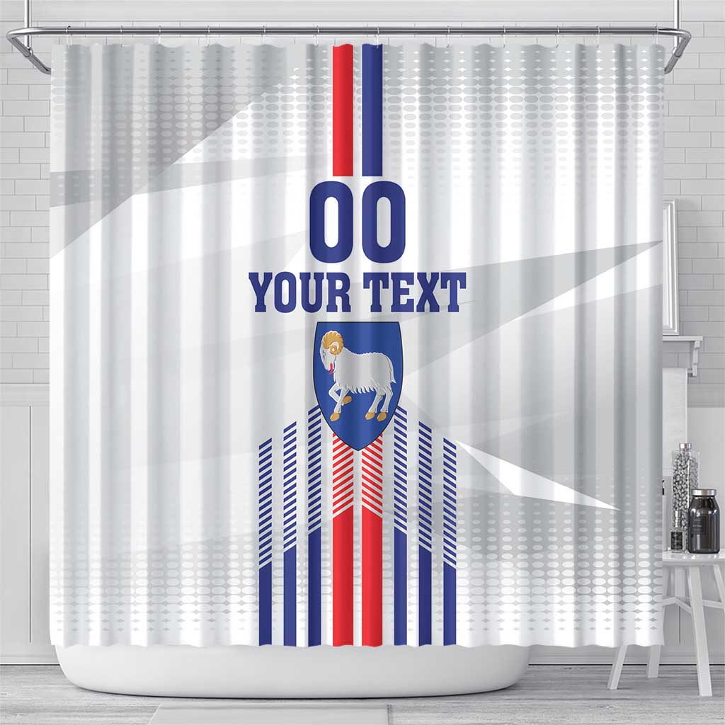 Custom Faroe Islands Football Shower Curtain Go Champion White Version LT18