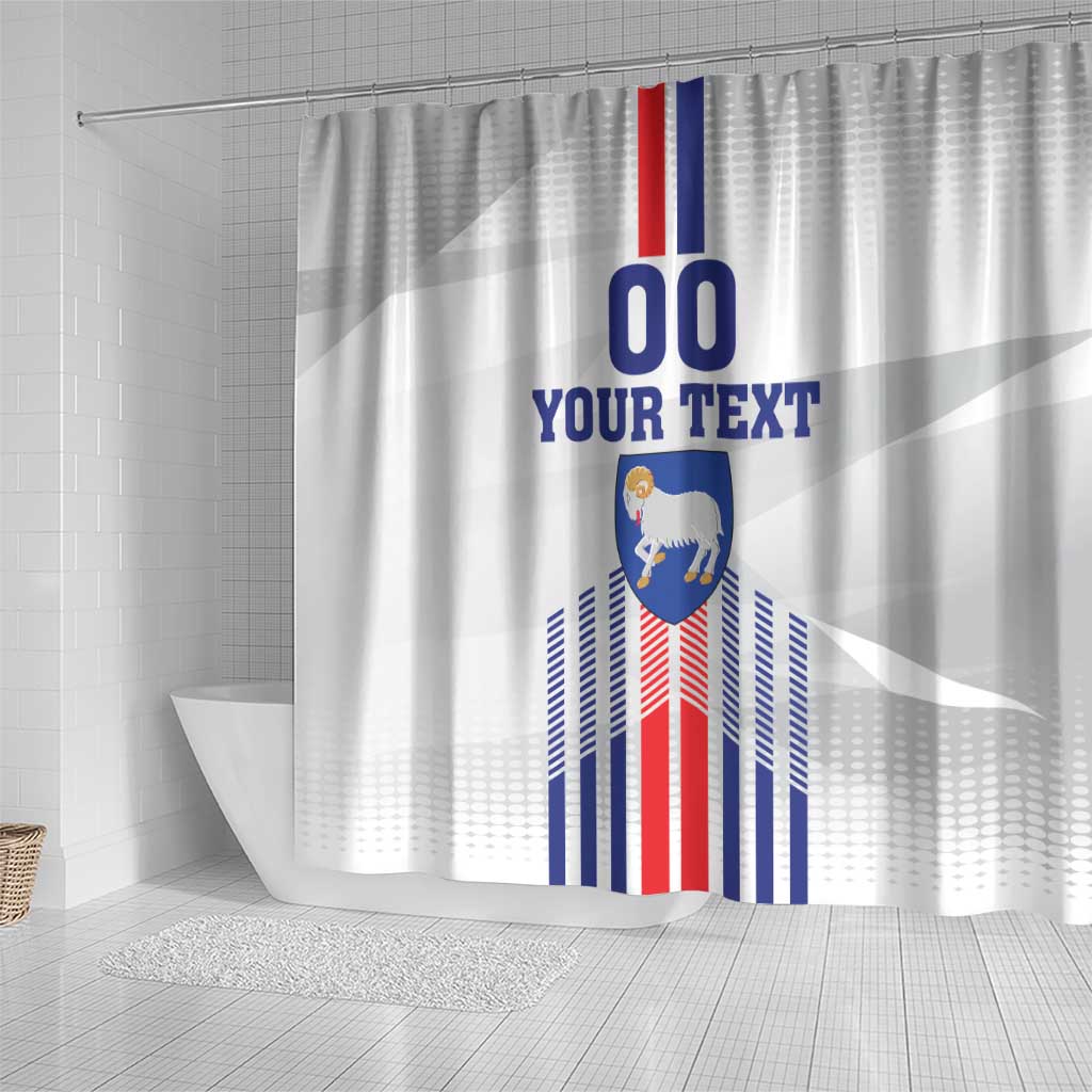Custom Faroe Islands Football Shower Curtain Go Champion White Version LT18