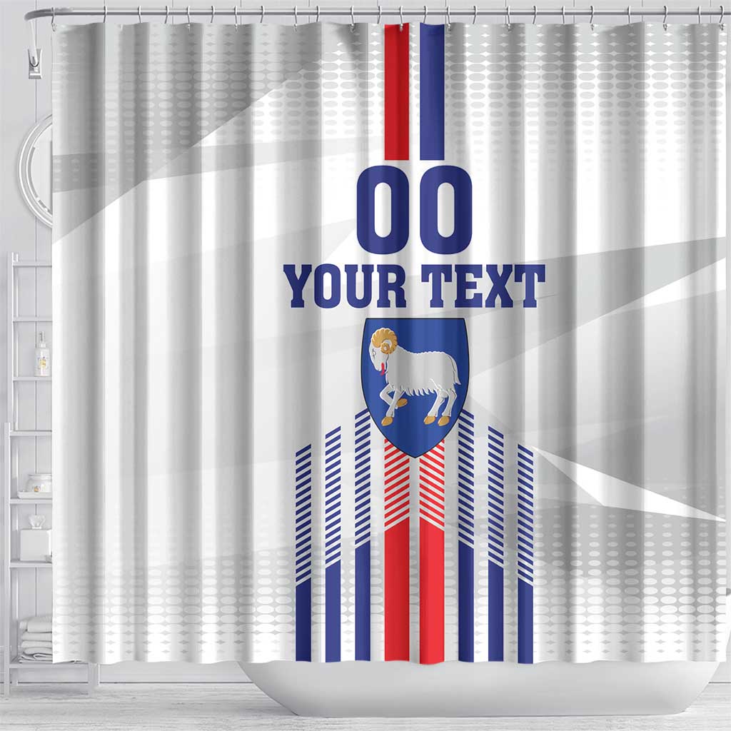 Custom Faroe Islands Football Shower Curtain Go Champion White Version LT18