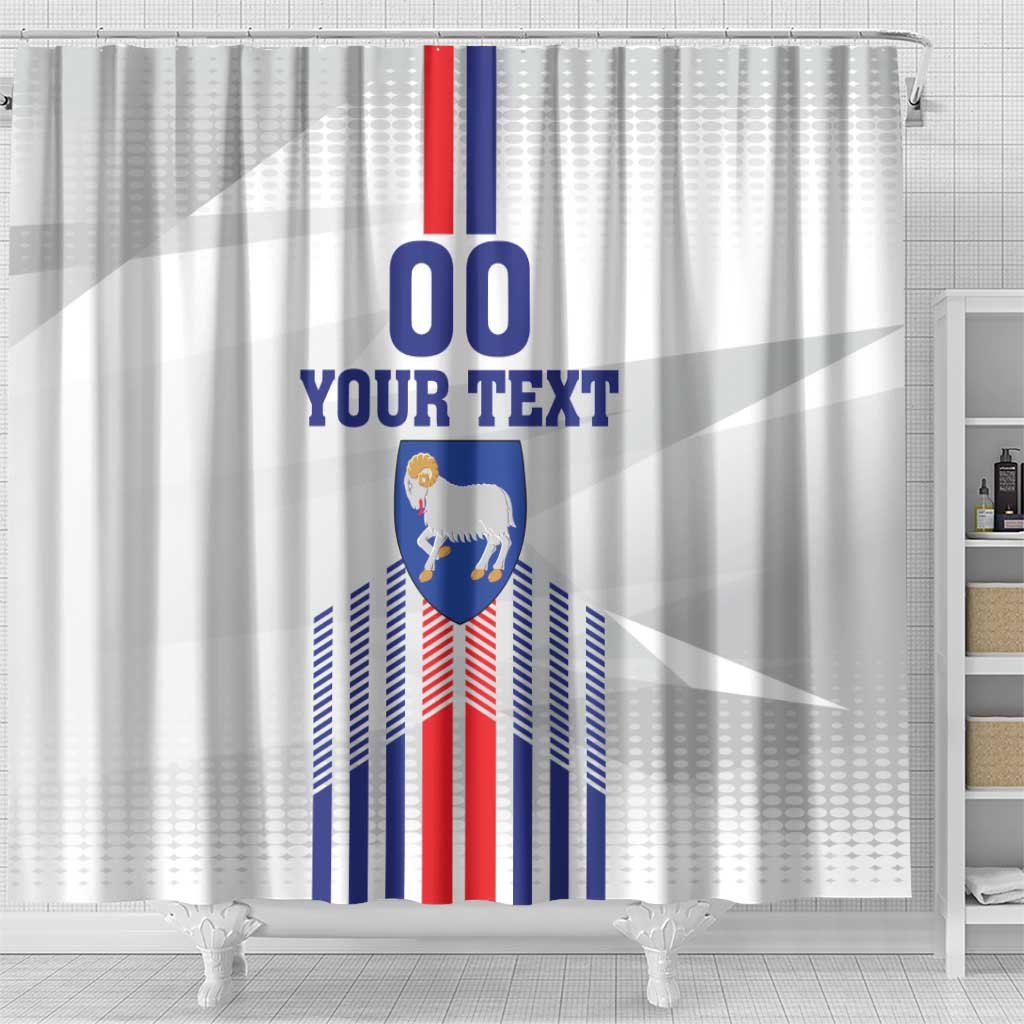 Custom Faroe Islands Football Shower Curtain Go Champion White Version LT18