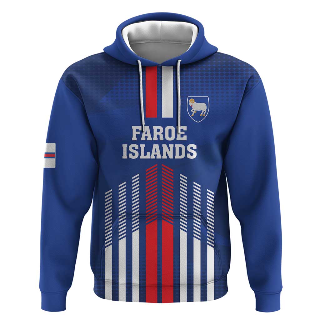 Custom Faroe Islands Football Hoodie Go Champion Blue Version LT18