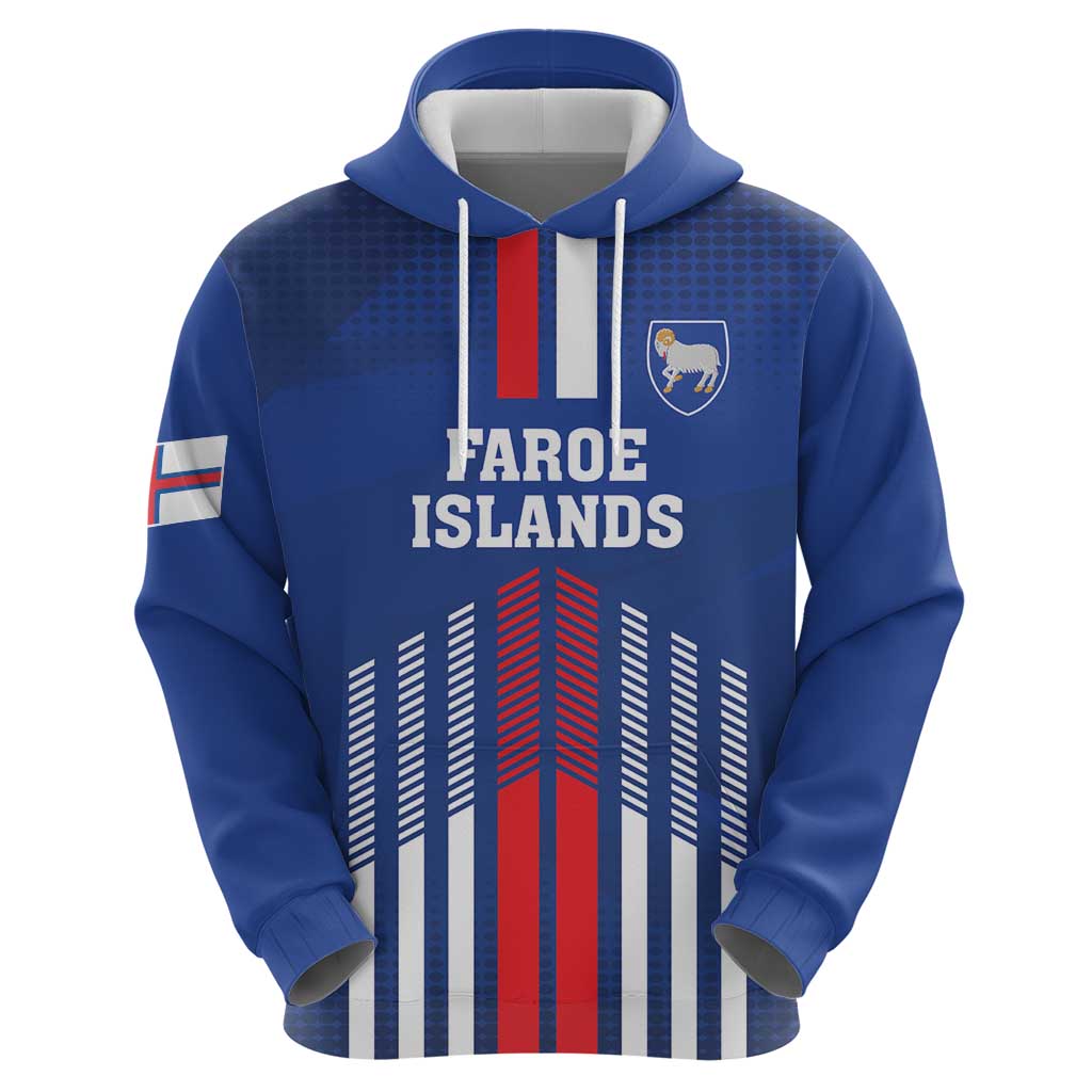 Custom Faroe Islands Football Hoodie Go Champion Blue Version LT18
