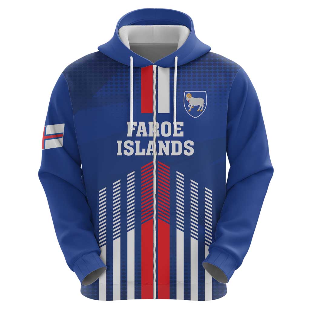 Custom Faroe Islands Football Hoodie Go Champion Blue Version LT18