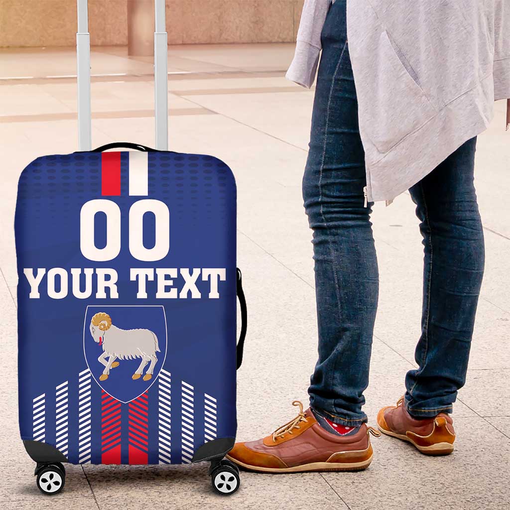 Custom Faroe Islands Football Luggage Cover Go Champion Blue Version LT18