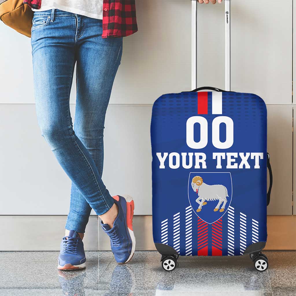 Custom Faroe Islands Football Luggage Cover Go Champion Blue Version LT18