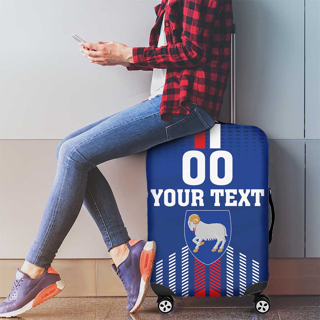 Custom Faroe Islands Football Luggage Cover Go Champion Blue Version LT18
