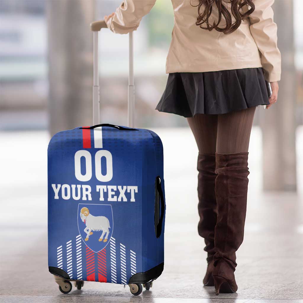 Custom Faroe Islands Football Luggage Cover Go Champion Blue Version LT18
