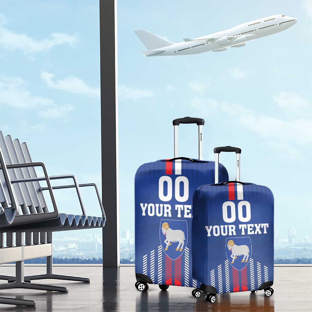 Custom Faroe Islands Football Luggage Cover Go Champion Blue Version LT18