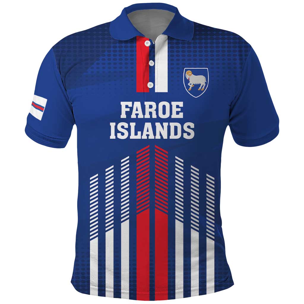 Custom Faroe Islands Football Polo Shirt Go Champion Blue Version LT18