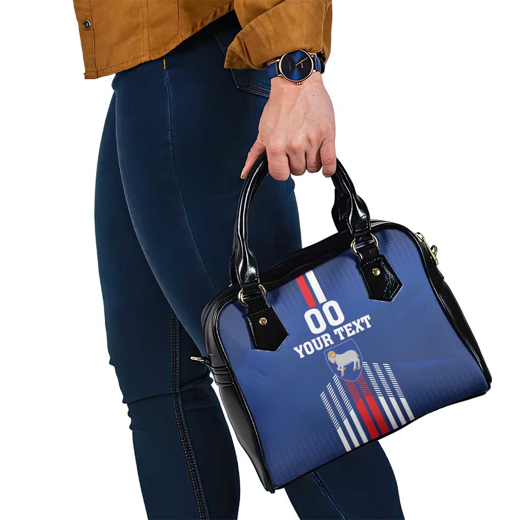 Custom Faroe Islands Football Shoulder Handbag Go Champion Blue Version LT18