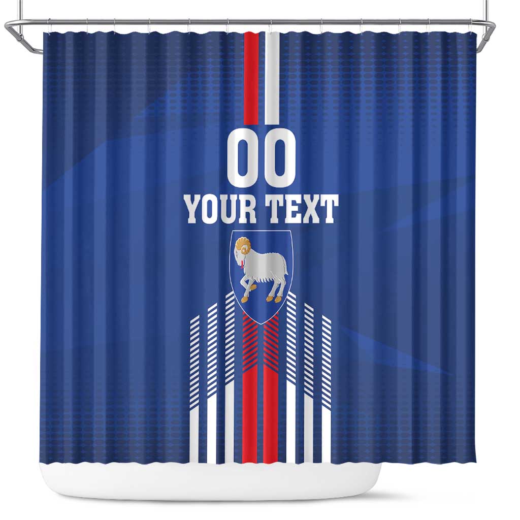 Custom Faroe Islands Football Shower Curtain Go Champion Blue Version LT18