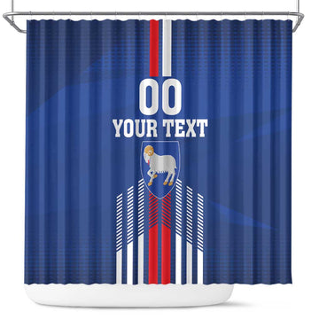 Custom Faroe Islands Football Shower Curtain Go Champion Blue Version LT18