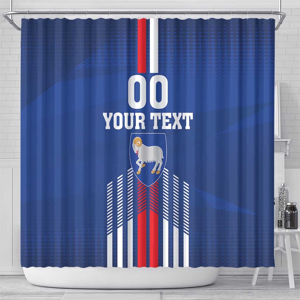 Custom Faroe Islands Football Shower Curtain Go Champion Blue Version LT18