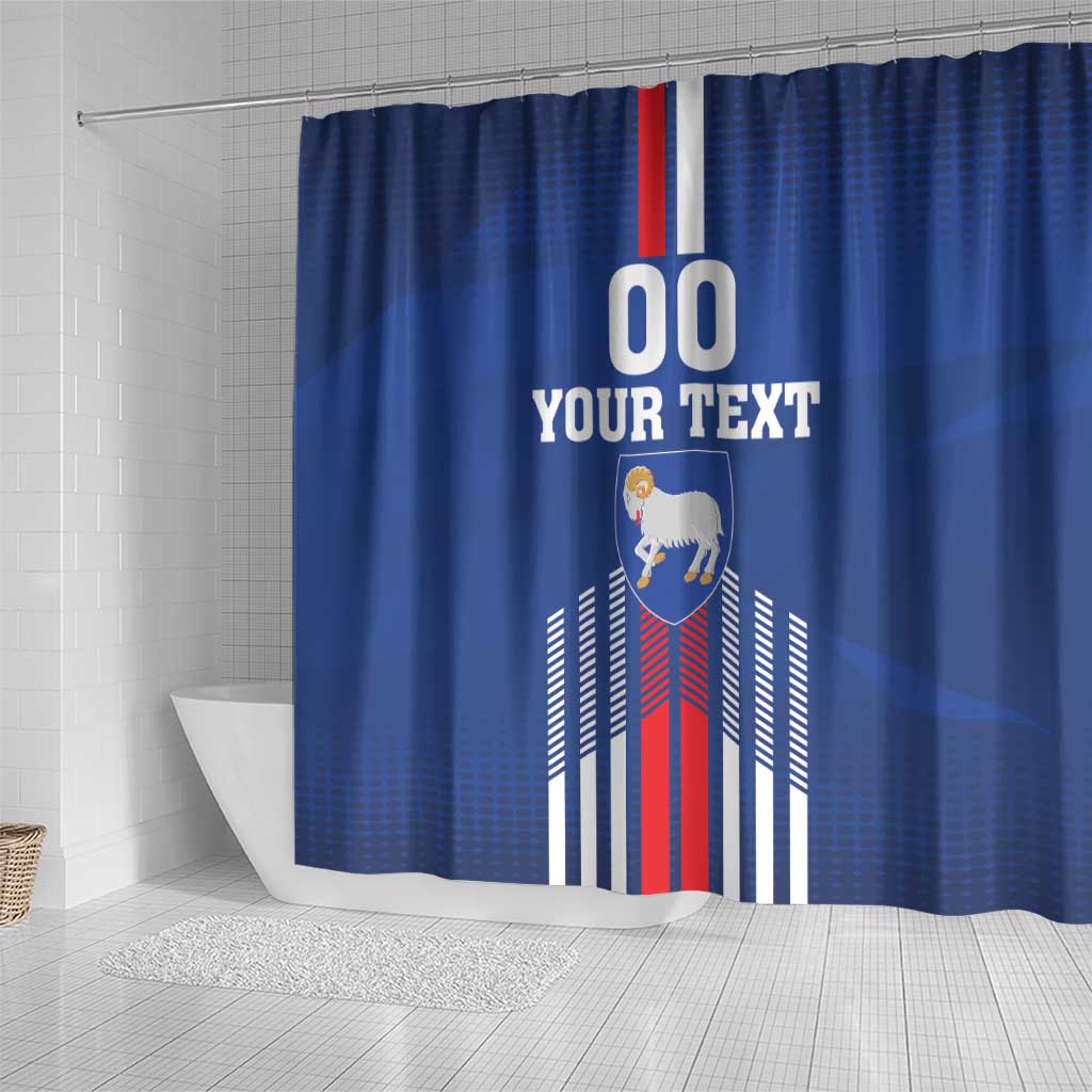 Custom Faroe Islands Football Shower Curtain Go Champion Blue Version LT18