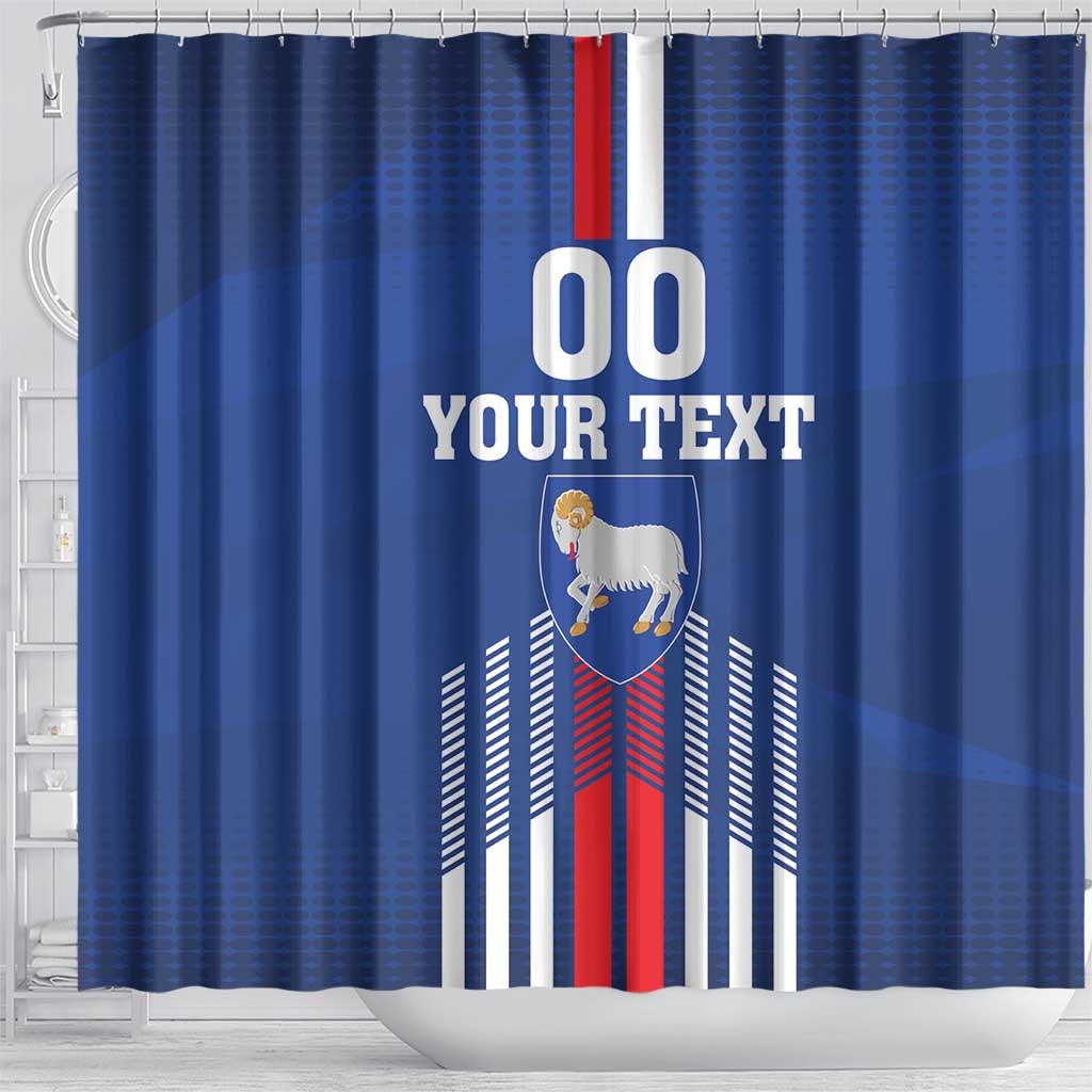 Custom Faroe Islands Football Shower Curtain Go Champion Blue Version LT18