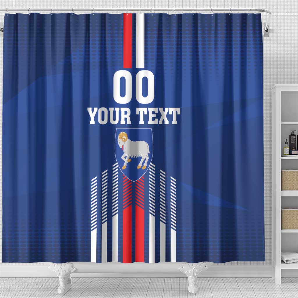 Custom Faroe Islands Football Shower Curtain Go Champion Blue Version LT18