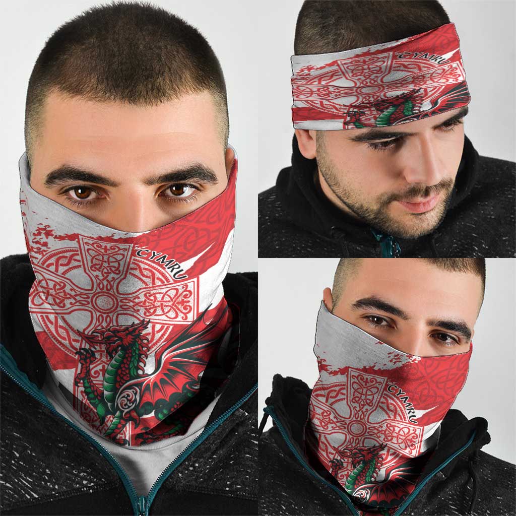 Wales Celtic Cross Neck Gaiter Cymru Am Byth Red Version LT18