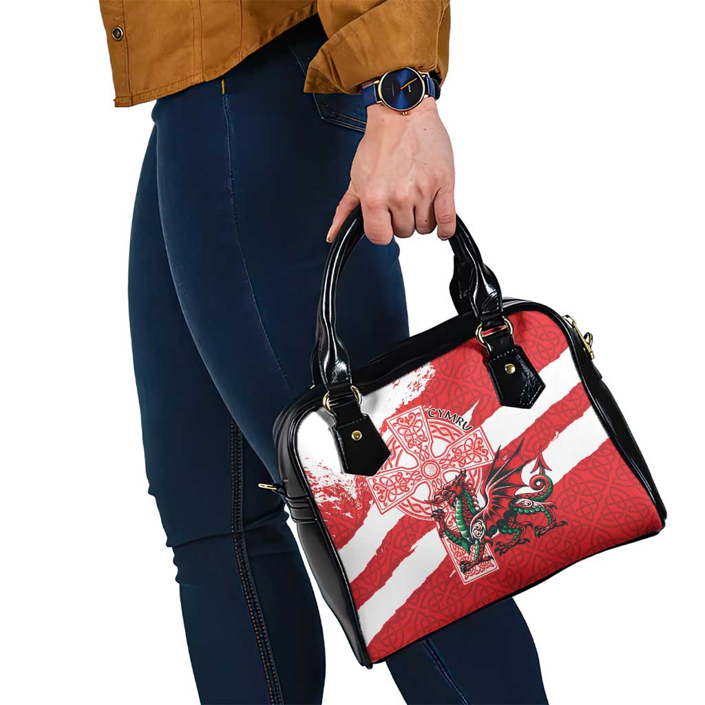 Wales Celtic Cross Shoulder Handbag Cymru Am Byth Red Version LT18