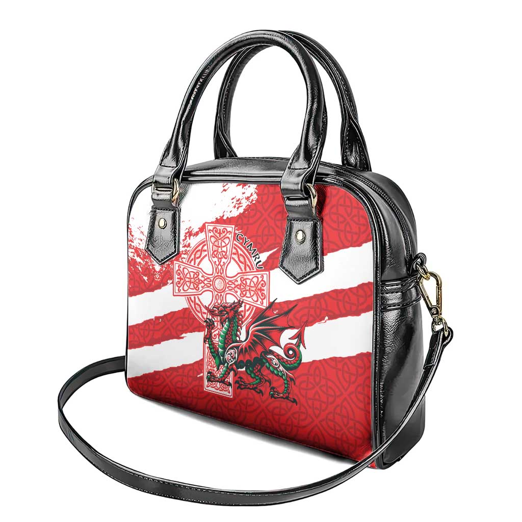 Wales Celtic Cross Shoulder Handbag Cymru Am Byth Red Version LT18