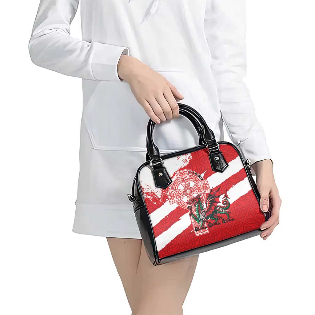 Wales Celtic Cross Shoulder Handbag Cymru Am Byth Red Version LT18