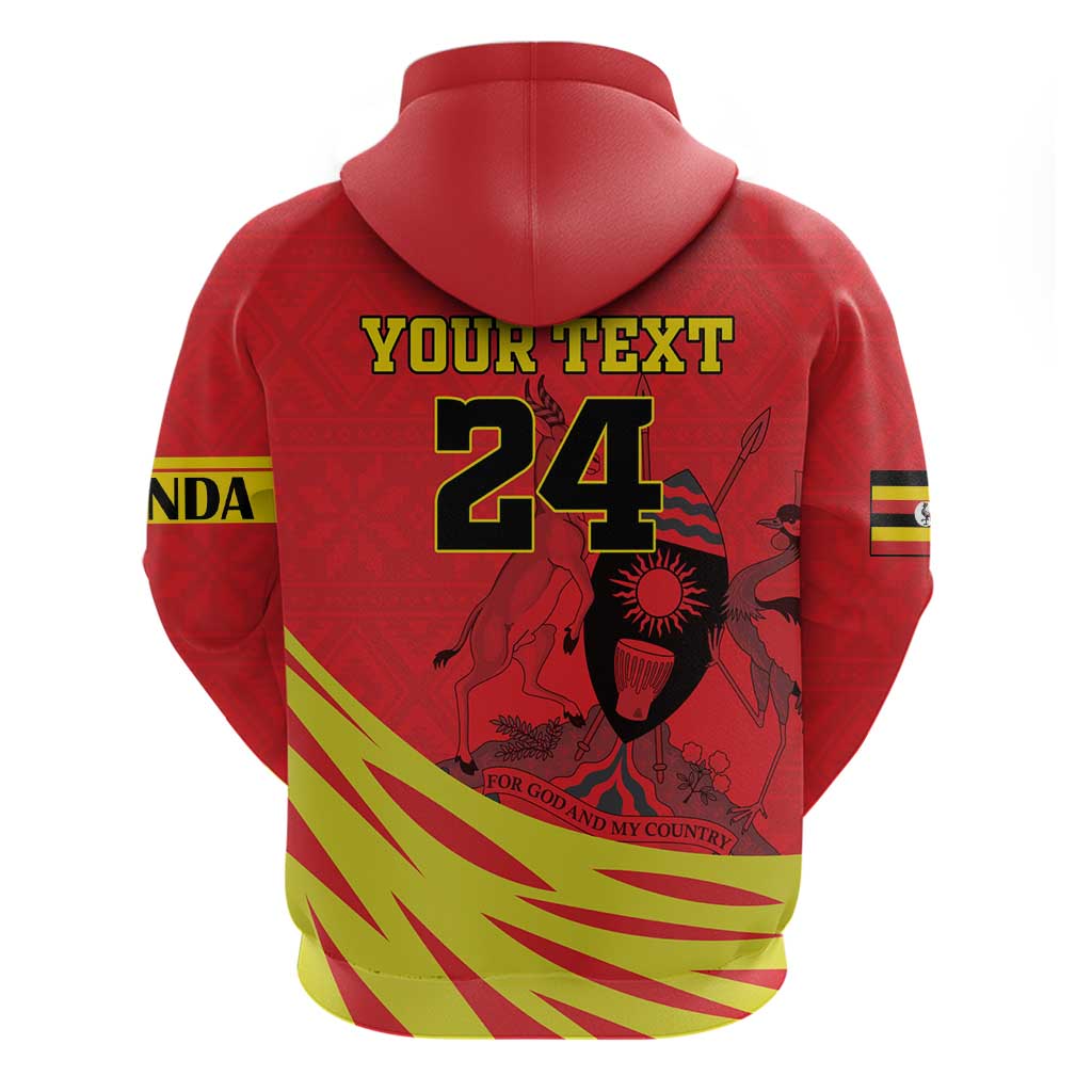 Custom Uganda Independence Day 1962 Hoodie Coat Of Arms With Kente Patterns LT18