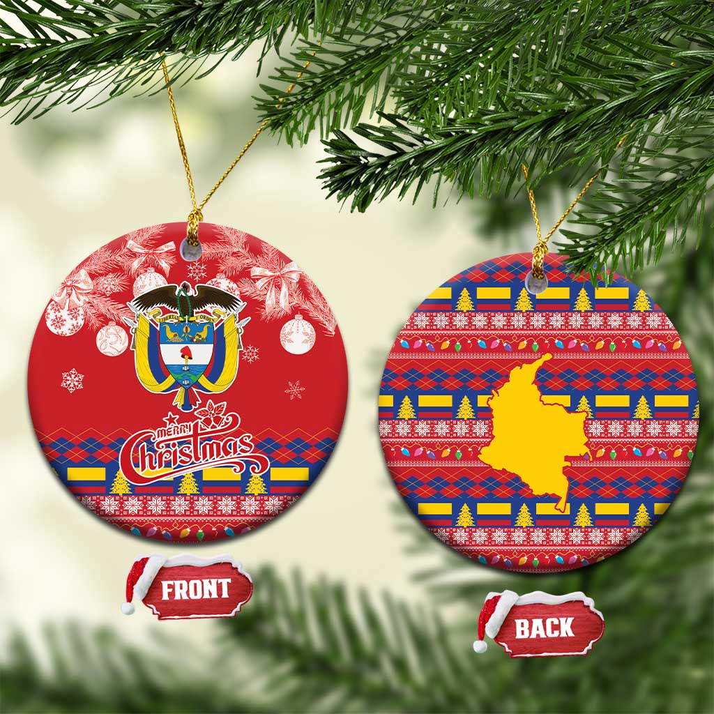 Colombia Christmas Ceramic Ornament Libertad y Orden With Feliz Navidad LT18