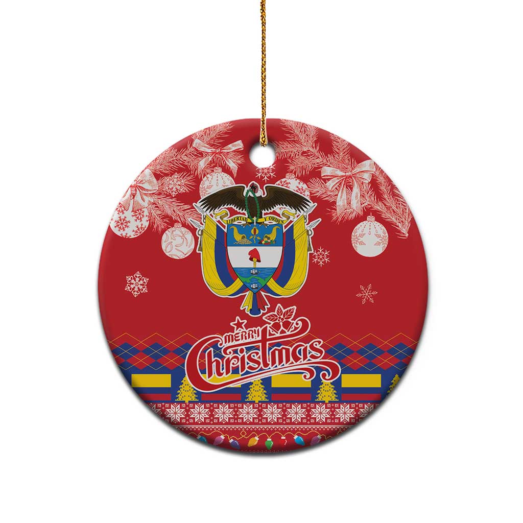 Colombia Christmas Ceramic Ornament Libertad y Orden With Feliz Navidad LT18