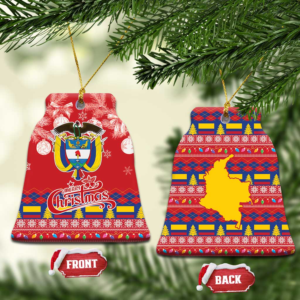 Colombia Christmas Ceramic Ornament Libertad y Orden With Feliz Navidad LT18