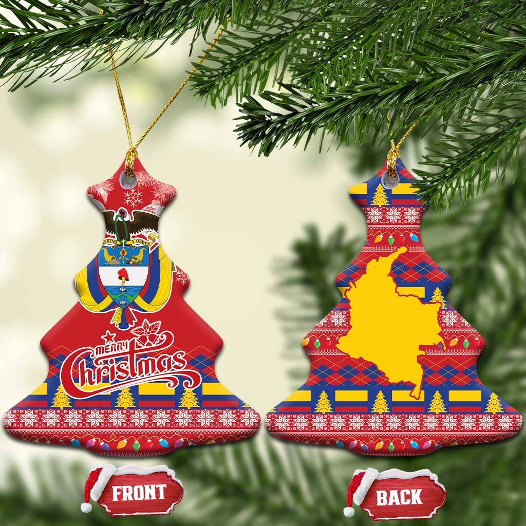 Colombia Christmas Ceramic Ornament Libertad y Orden With Feliz Navidad LT18