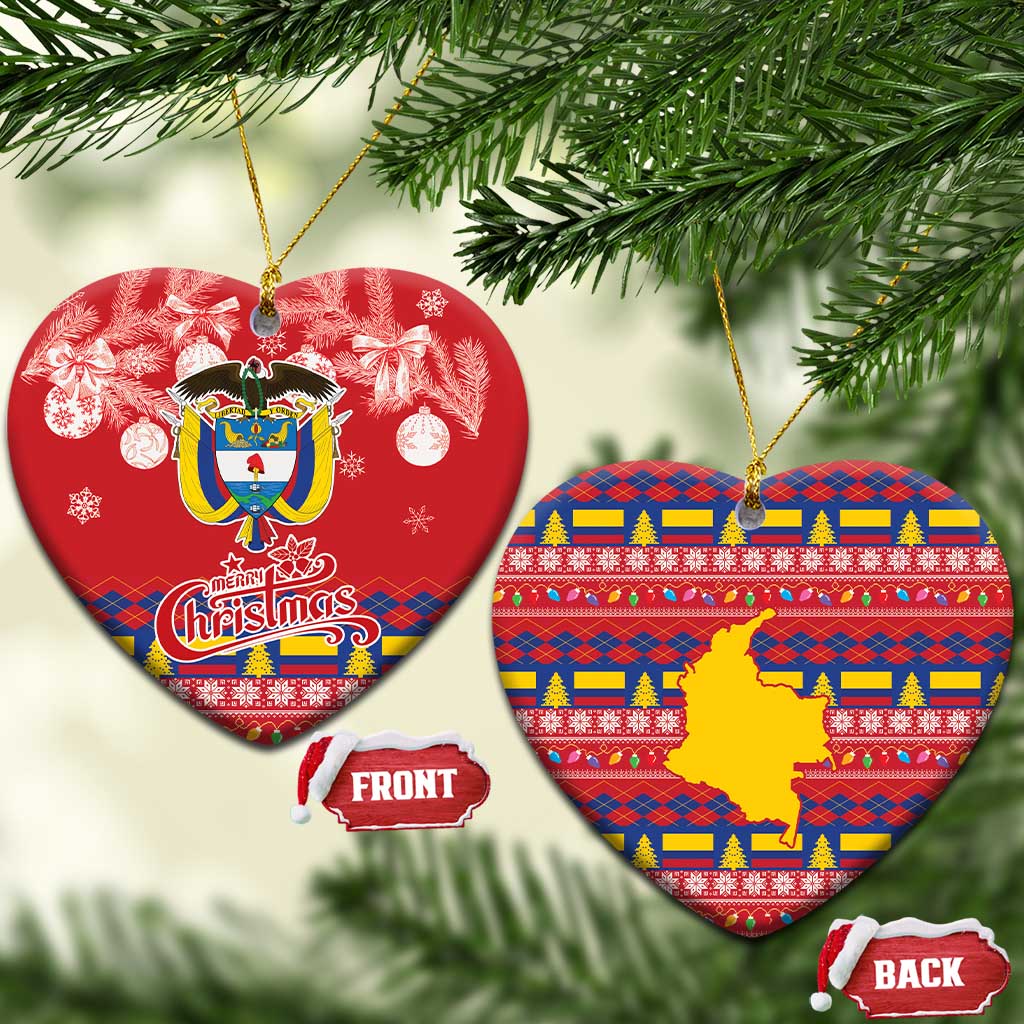 Colombia Christmas Ceramic Ornament Libertad y Orden With Feliz Navidad LT18
