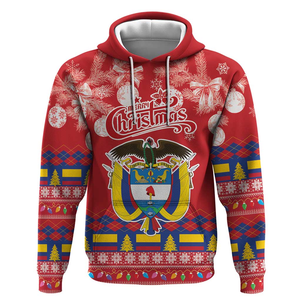 Colombia Christmas Hoodie Libertad y Orden With Feliz Navidad LT18