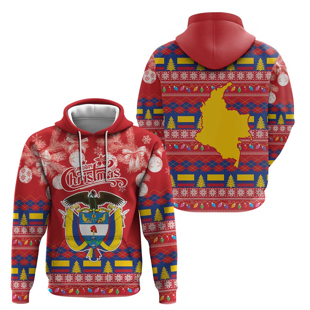 Colombia Christmas Hoodie Libertad y Orden With Feliz Navidad LT18