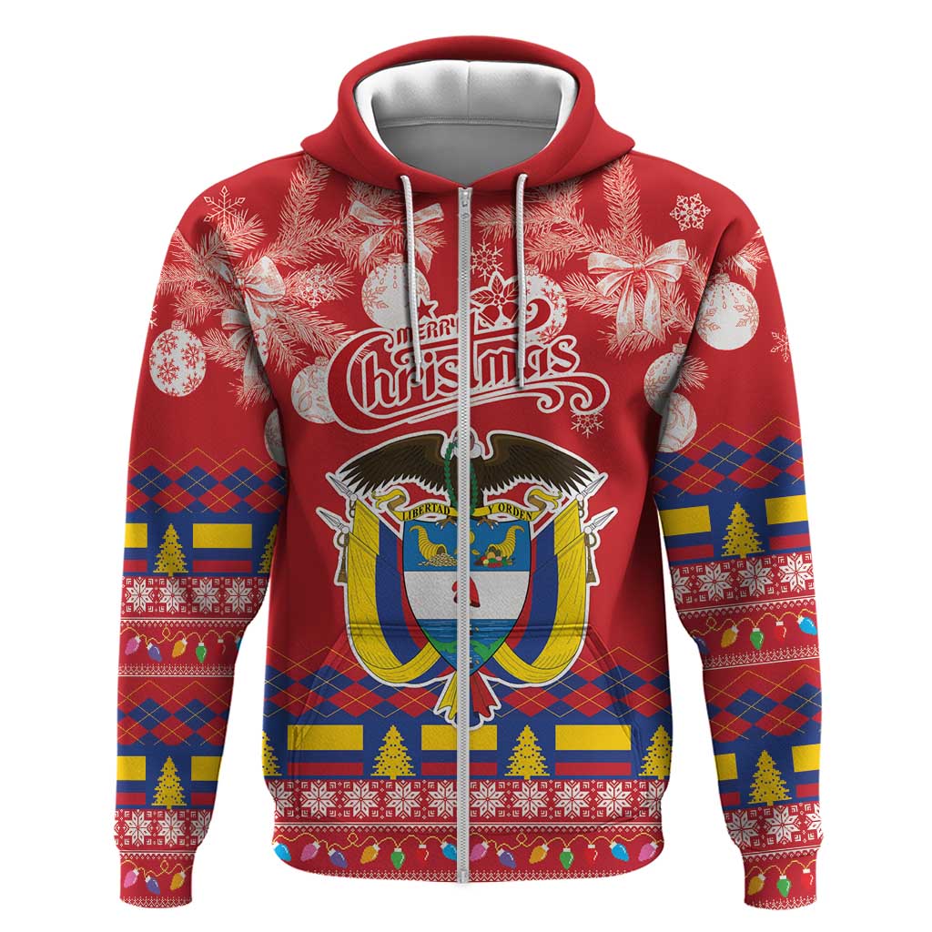 Colombia Christmas Hoodie Libertad y Orden With Feliz Navidad LT18