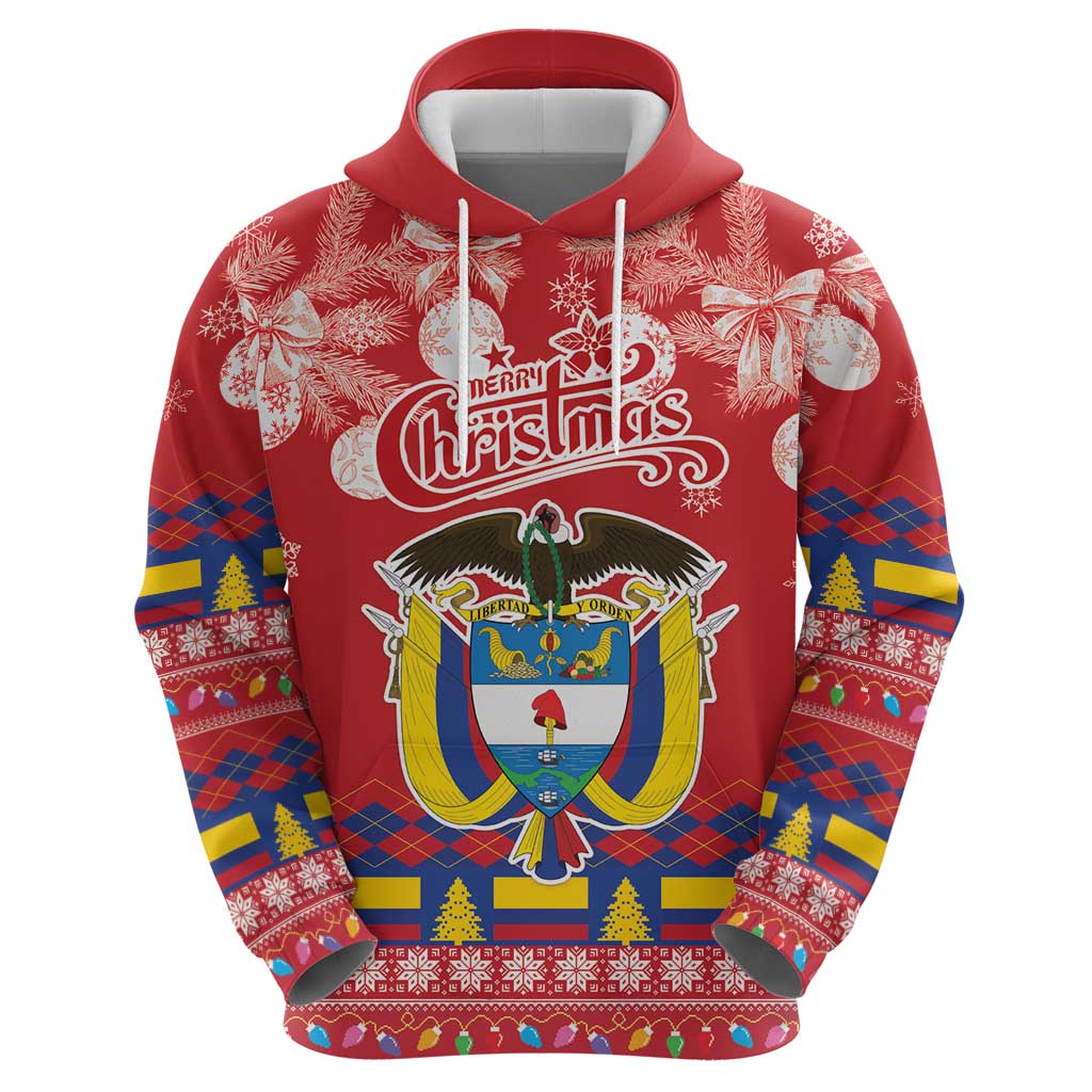 Colombia Christmas Hoodie Libertad y Orden With Feliz Navidad LT18
