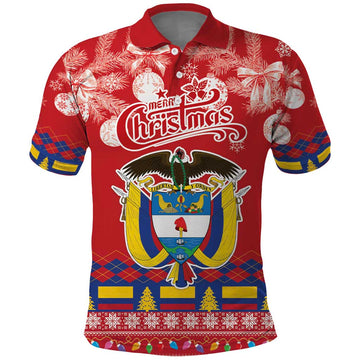 Colombia Christmas Polo Shirt Libertad y Orden With Feliz Navidad LT18