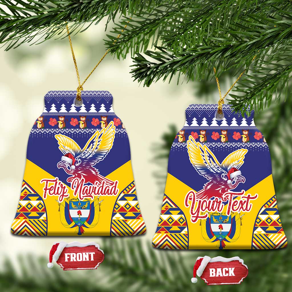 Personalized Colombia Christmas Ceramic Ornament Andean Condor With Seamless Pattern LT18