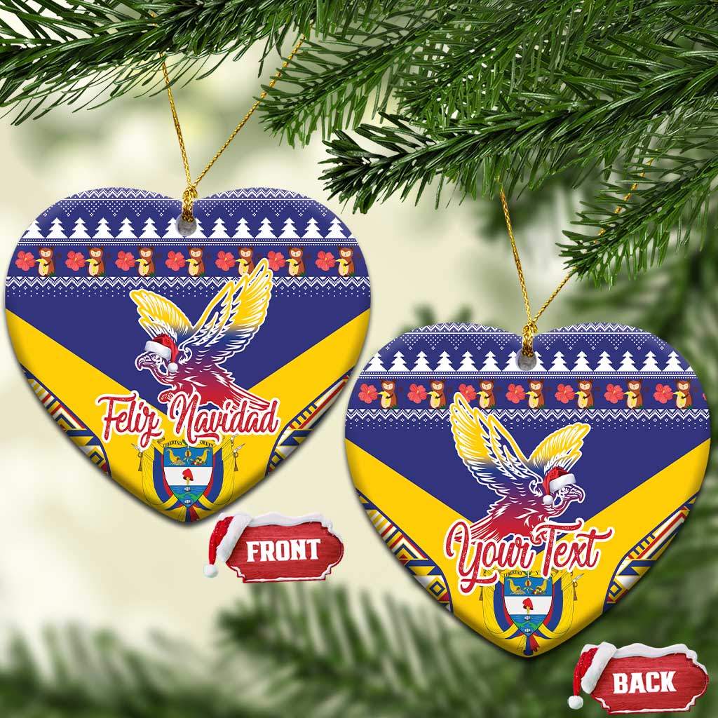 Personalized Colombia Christmas Ceramic Ornament Andean Condor With Seamless Pattern LT18