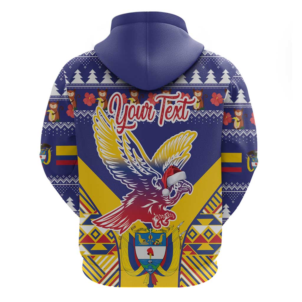 Personalized Colombia Christmas Hoodie Andean Condor With Seamless Pattern LT18