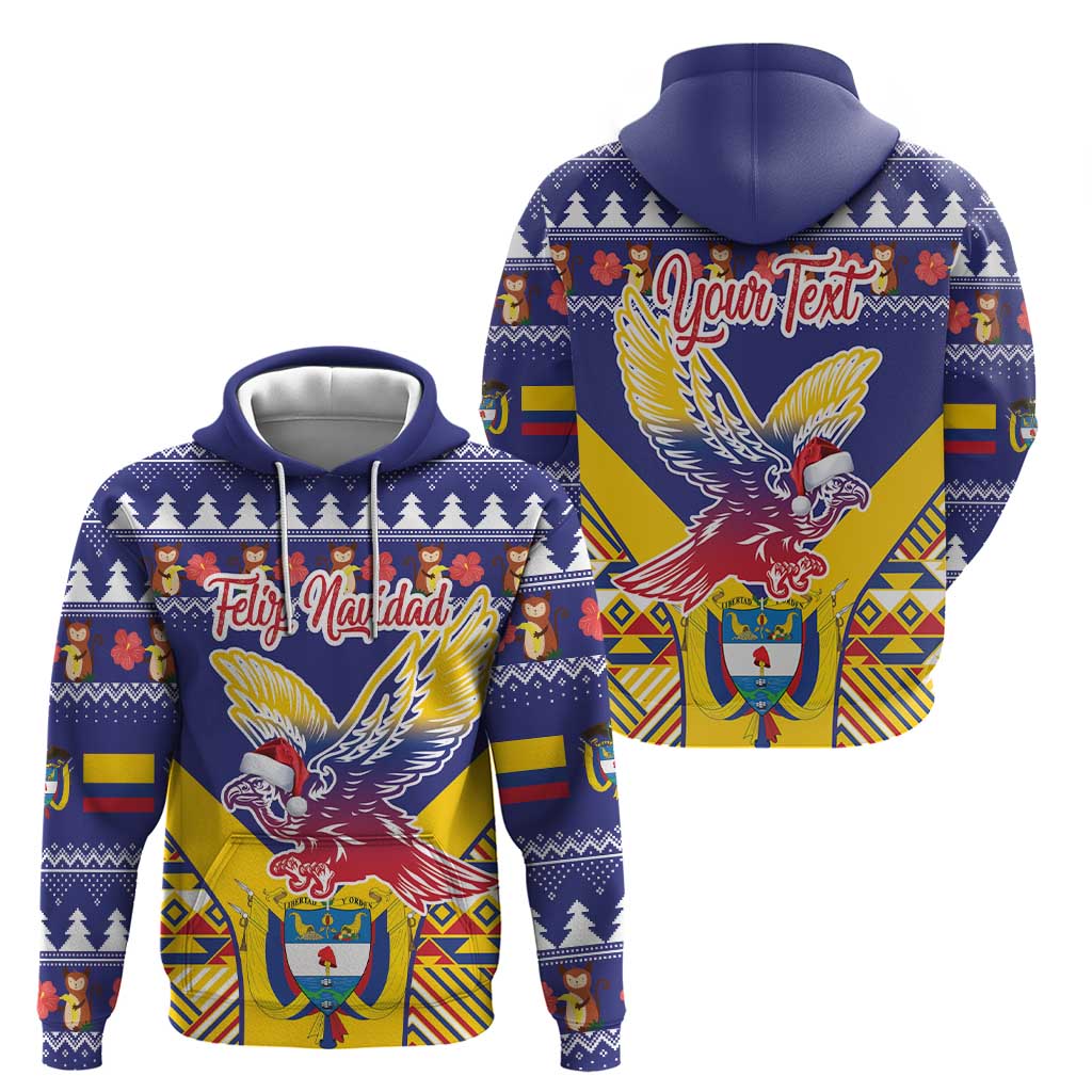 Personalized Colombia Christmas Hoodie Andean Condor With Seamless Pattern LT18