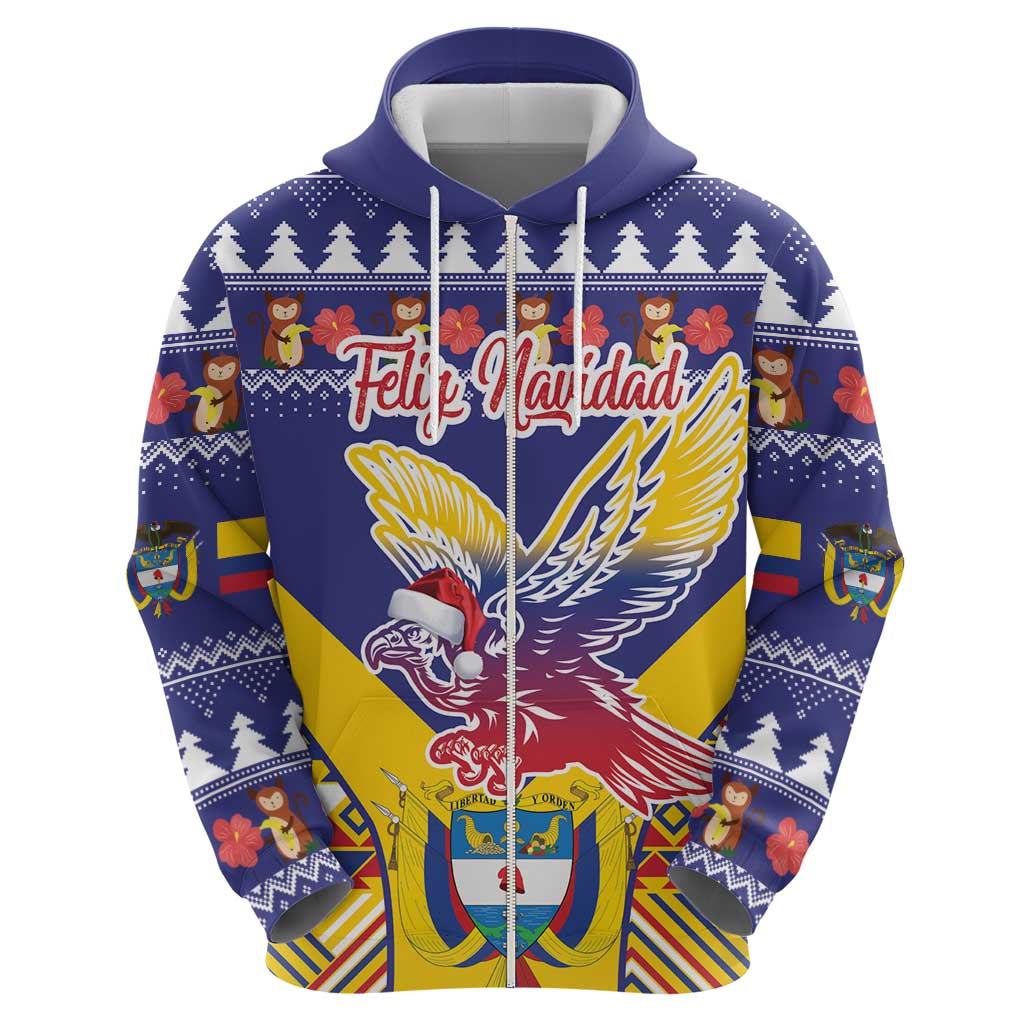 Personalized Colombia Christmas Hoodie Andean Condor With Seamless Pattern LT18