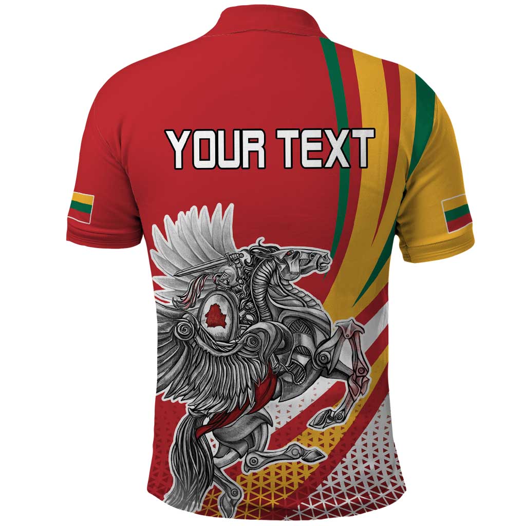 Personalized Lithuania Independence Day Polo Shirt Lithuanian Vytis Swoosh LT18