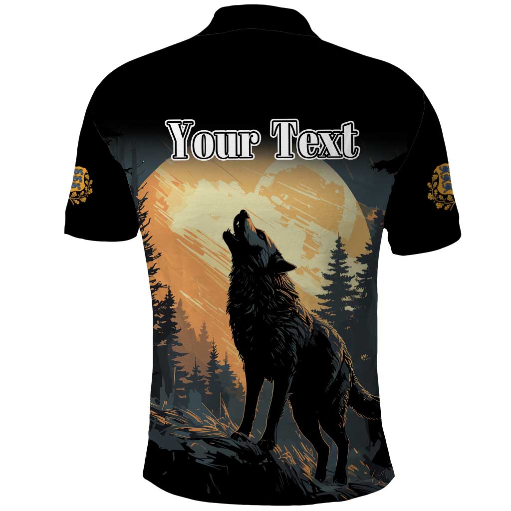 Personalized Estonia Polo Shirt Wolf Howling At The Moon LT18