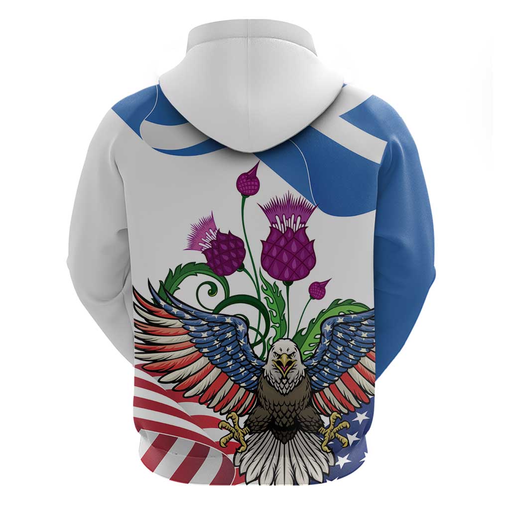 Scottish American Heritage Month Hoodie Thistle And American Eagle LT18