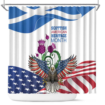 Scottish American Heritage Month Shower Curtain Thistle And American Eagle LT18