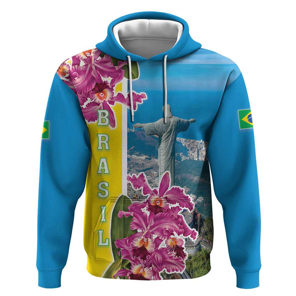 Brazil Cattleya Labiata Hoodie Christ The Redeemer And Flag Color Style LT18