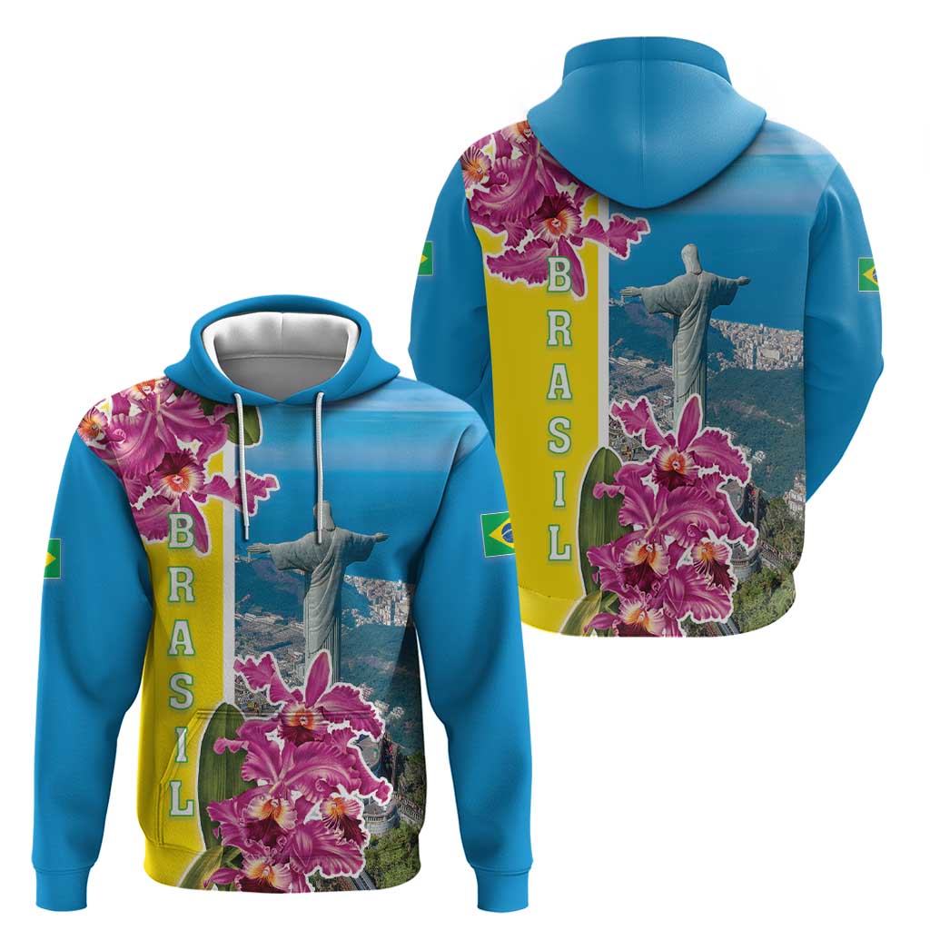 Brazil Cattleya Labiata Hoodie Christ The Redeemer And Flag Color Style LT18