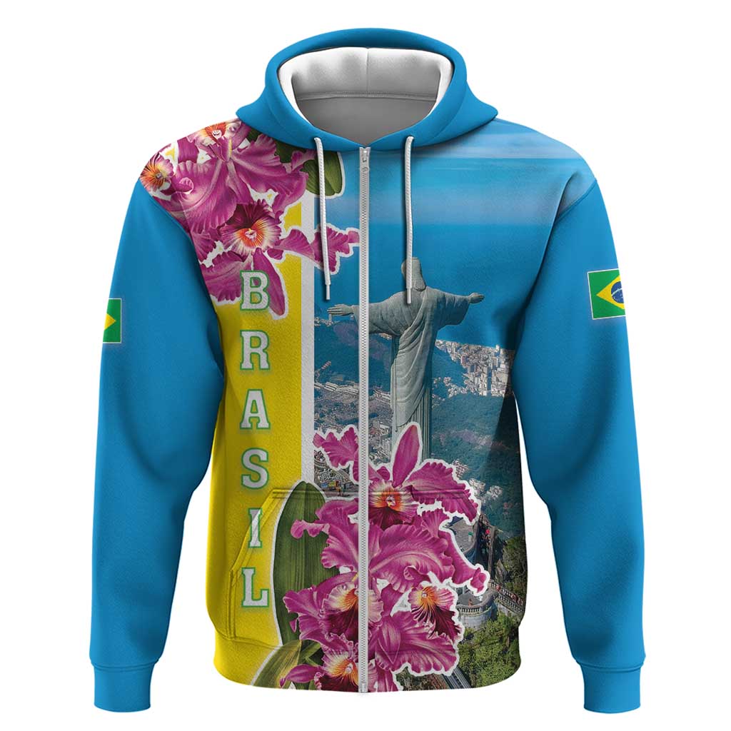 Brazil Cattleya Labiata Hoodie Christ The Redeemer And Flag Color Style LT18